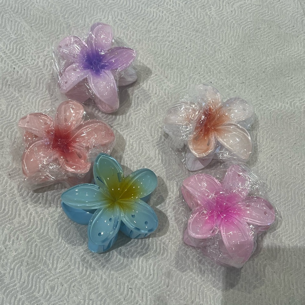 Floral Hair Clips Set - Multicolor